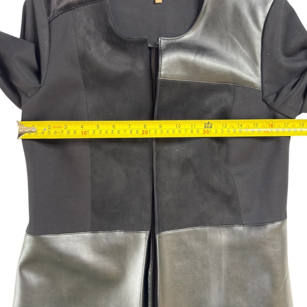 Calvin Klein NWOT Office Edgy Chic Long Sleeve Topper Jacket Suede Leather S - Picture 7 of 11